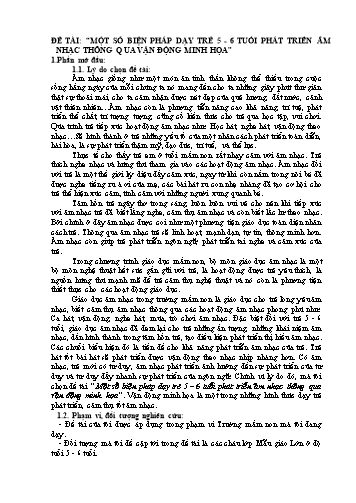 Sáng kiến kinh nghiệm Một số biện pháp dạy trẻ 5-6 tuổi phát triển âm nhạc thông qua vận động minh họa