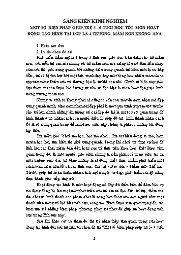 Sáng kiến kinh nghiệm Một số biện pháp giúp trẻ 5-6 tuổi học tốt môn hoạt động tạo hình trường Mầm non Krông Ana