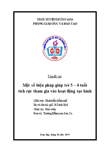 Sáng kiến kinh nghiệm Một số biện pháp giúp trẻ 5-6 tuổi tích cực tham gia vào hoạt động tạo hình