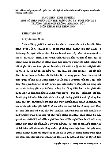 Sáng kiến kinh nghiệm Một số biện pháp giúp trẻ mẫu giáo 5-6 tuổi lớp Lá 1 trường Mầm non Krông Ana học tốt môn Khám phá khoa học
