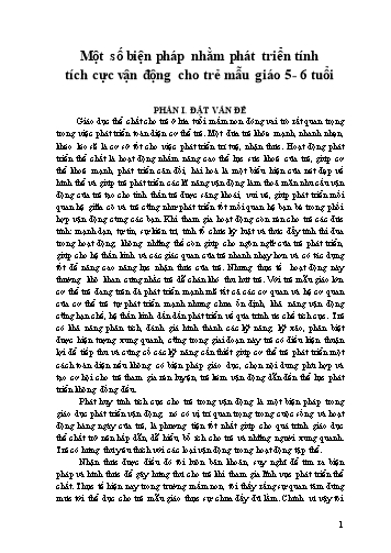 Sáng kiến kinh nghiệm Một số biện pháp nhằm phát triển tính tích cực vận động cho trẻ mẫu giáo 5-6 tuổi