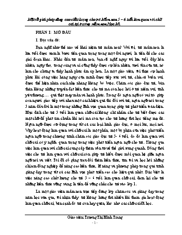 Sáng kiến kinh nghiệm Một số giải pháp nâng cao chất lượng cho trẻ Mầm non 5-6 tuổi làm quen với chữ cái tại trường mầm non Họa Mi