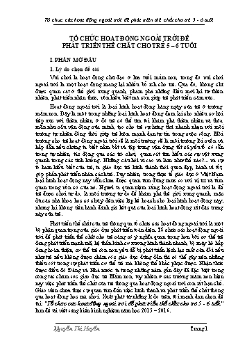 Sáng kiến kinh nghiệm Tổ chức các hoạt động ngoài trời để phát triển thể chất cho trẻ 5-6 tuổi