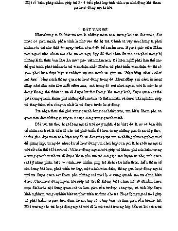SKKN Một số biện pháp nhằm giúp trẻ 3-4 tuổi phát huy tính tích cực chủ động khi tham gia hoạt động ngoài trời