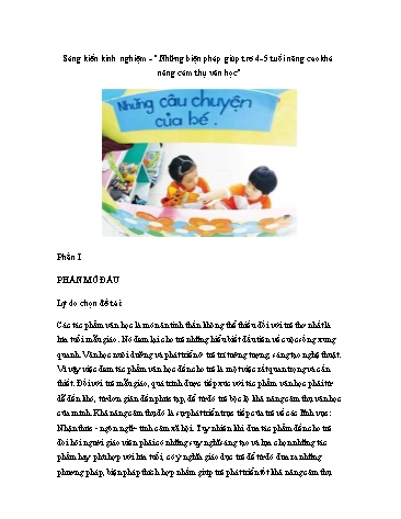 Sáng kiến kinh nghiệm Những biện pháp giúp trẻ 4-5 tuổi nâng cao khả năng cảm thụ văn học - Huỳnh Thị Lan Phương